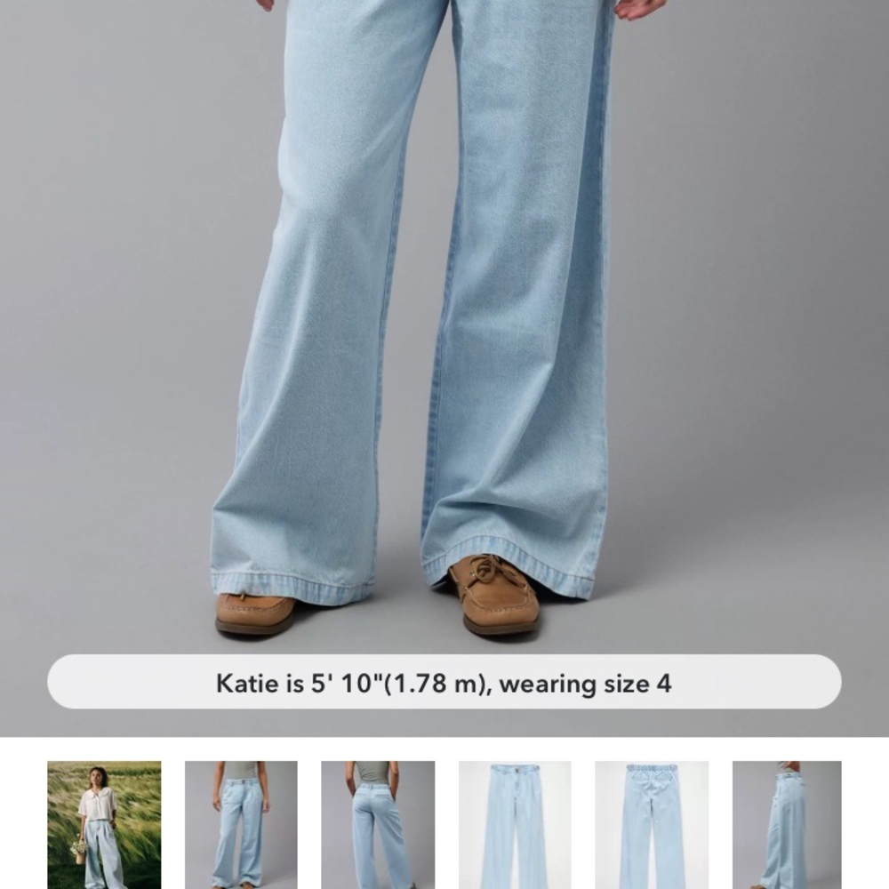 American Eagle Outfitters Blue Flare Wide Leg Jeans